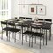 Costway 5PCS Dining Table Set for 4 Rectangular Kitchen Table & 4 Chairs with Metal Frame Cement Gray/Black